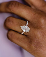 4.20 Ct Elongated Pear Cut Moissanite Ring