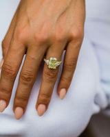 5 Ct Canary Yellow Radiant Cut Moissanite Engagement Ring