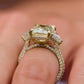 5 Ct Canary Yellow Radiant Cut Moissanite Engagement Ring