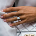 6.20 Ct Emerald Cut Moissanite Engagement Ring
