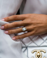 6.20 Ct Emerald Cut Moissanite Engagement Ring