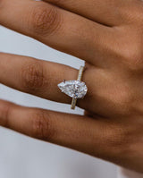 5 Ct Elongated Pear Cut Moissanite Ring