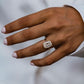 Old Mine 6.20 Ct Emerald Cut Moissanite Ring