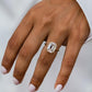 Old Mine 6.20 Ct Emerald Cut Moissanite Ring