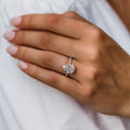4.10 Ct Elongated Pear Cut Moissanite Ring