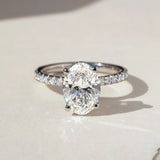 2.90 Ct Oval Cut Moissanite Engagement Ring