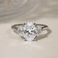 3.30 Ct Oval Cut & Half Moon Moissanite Engagement Ring