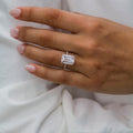 7.10 Ct Emerald Cut Moissanite Engagement Ring