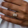 3.50 Ct Emerald Cut Moissanite Engagement Ring