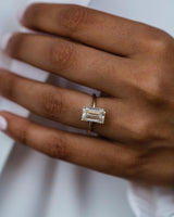 3.50 Ct Emerald Cut Moissanite Engagement Ring