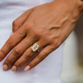 Old Mine 7.10 Ct Emerald Cut Moissanite Ring