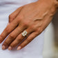 Old Mine 7.10 Ct Emerald Cut Moissanite Ring