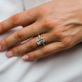 4.60 Ct Emerald Cut Moissanite Engagement Ring
