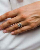 4.60 Ct Emerald Cut Moissanite Engagement Ring