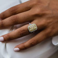 3.55 Ct Canary Yellow Radiant Cut Moissanite Ring