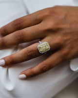 3.55 Ct Canary Yellow Radiant Cut Moissanite Ring