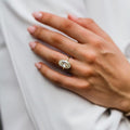 Old Mine 10 Ct Moval Cut Moissanite Ring