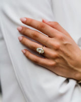 Old Mine 10 Ct Moval Cut Moissanite Ring