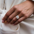 East West 6.50 Ct Cushion Cut Moissanite Ring