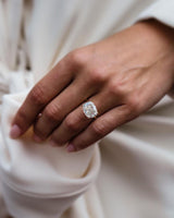 East West 6.50 Ct Cushion Cut Moissanite Ring