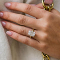 5.75 Ct Emerald Cut Moissanite Engagement Ring