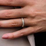 3x2 mm Oval Cut Moissanite Wedding Band