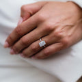3 Ct  Radiant Cut Moissanite Ring Hidden Halo Ring