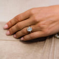 4.15 Ct Emerald Cut Moissanite Engagement Ring