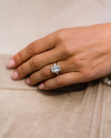 4.15 Ct Emerald Cut Moissanite Engagement Ring