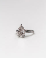 4.10 Ct Elongated Pear Cut Moissanite Ring