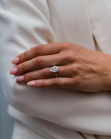 5.10 Ct Elongated Pear Cut Moissanite Ring