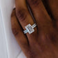5.75 Ct Emerald Cut Moissanite Engagement Ring