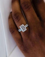 5.75 Ct Emerald Cut Moissanite Engagement Ring