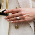 7.10 Ct Emerald Cut Moissanite Engagement Ring
