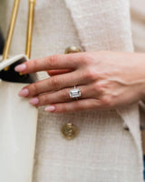 7.10 Ct Emerald Cut Moissanite Engagement Ring