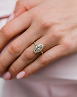 Old Mine 4 Ct Moval Cut Moissanite Ring