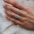 3.55 Ct Emerald Cut Moissanite Engagement Ring