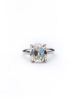 Old Mine 5.90 Ct Cushion Cut Moissanite Ring