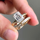Bridal Set 3 Ct Emerald Cut Moissanite Engagement Ring