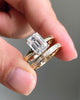 Bridal Set 3 Ct Emerald Cut Moissanite Engagement Ring