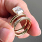 Bridal Set 3 Ct Emerald Cut Moissanite Engagement Ring