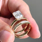 Bridal Set 3 Ct Emerald Cut Moissanite Engagement Ring