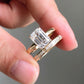 Bridal Set 3 Ct Emerald Cut Moissanite Engagement Ring