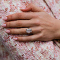 Old Mine 8 Ct Emerald Cut Moissanite Ring