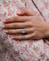 Old Mine 8 Ct Emerald Cut Moissanite Ring