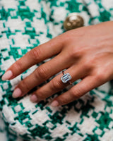 4.60 Ct Emerald Cut Moissanite Engagement Ring
