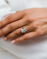 X-Facet Cut 4.85 Ct Moissanite Engagement Ring