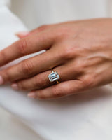 3.80 Ct Emerald Cut Moissanite Engagement Ring