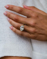 8 Ct Step Cut Oval Moissanite Ring