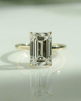 4.71 Ct Emerald Cut Moissanite Engagement Ring